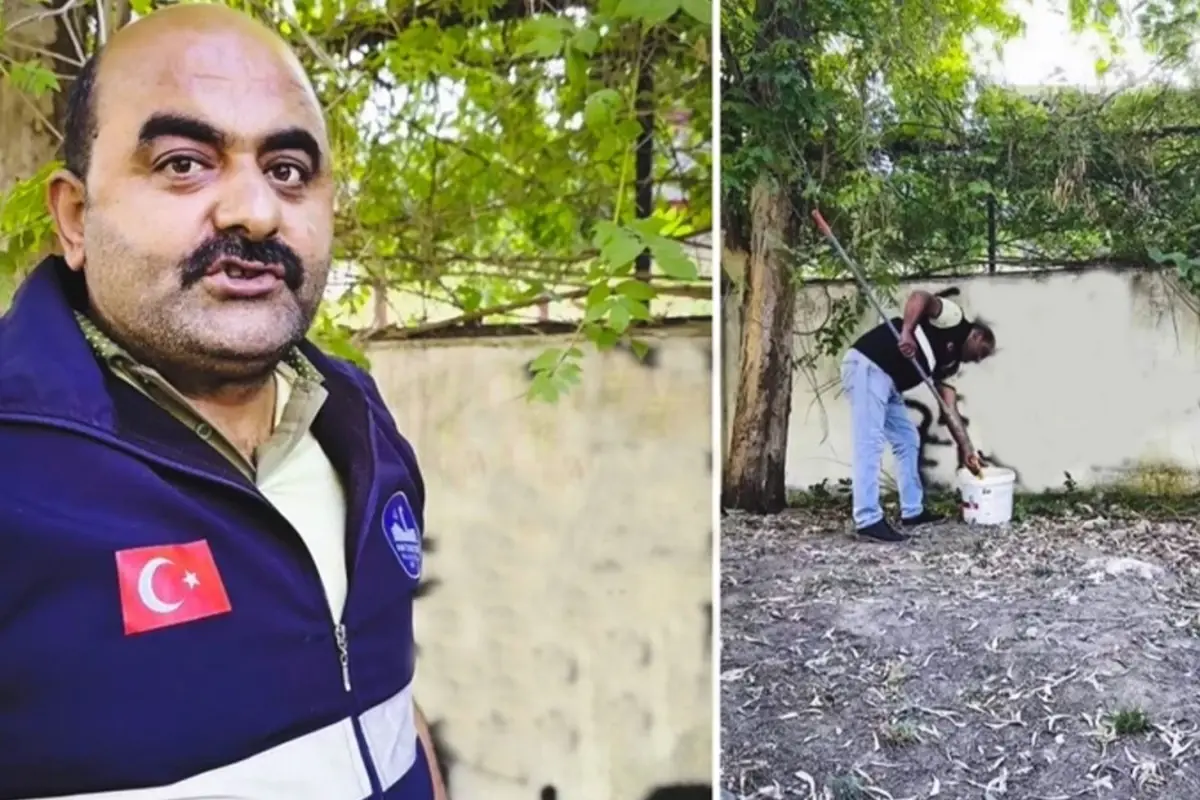 sevdasini duvara yazan vatandasa belediye personelinden tebessum ettiren mesaj NNV62fhn.jpg