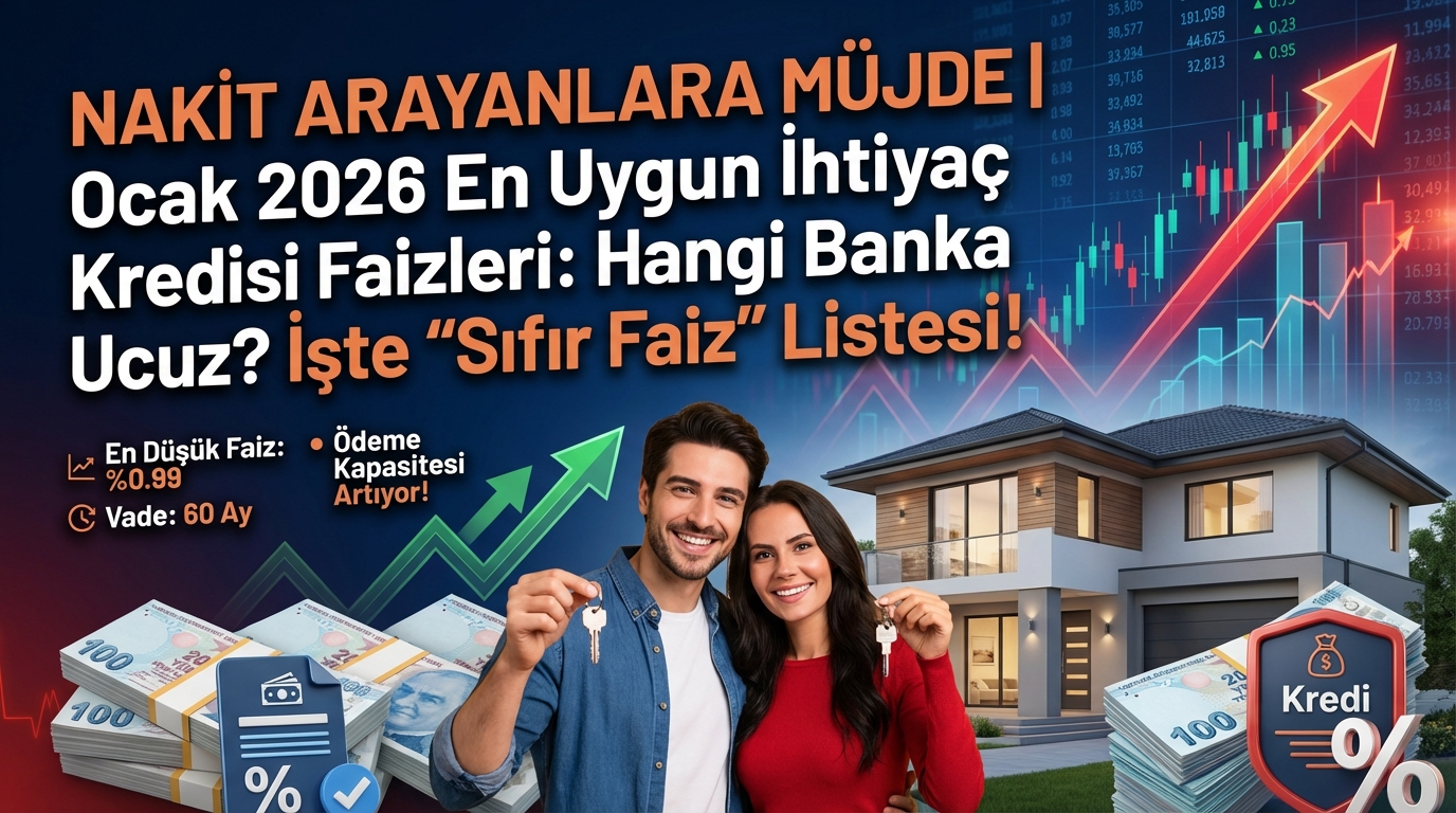 NAKİT İHTİYACI OLANLARA MÜJDE | Ocak 2026'da En Uygun İhtiyaç Kredisi Faiz Oranları: Hangi Bankalar Daha Ucuz? İşte “Sıfır Faizli” Bankalar!